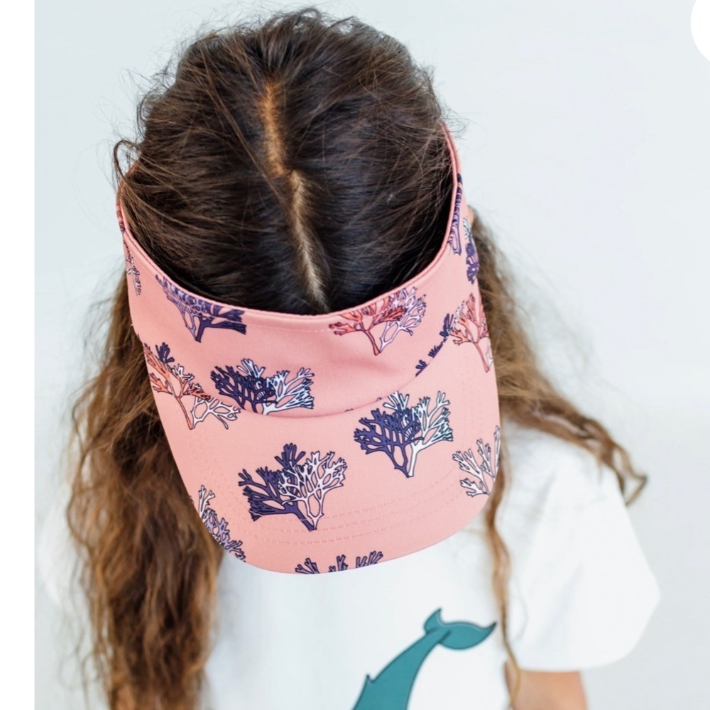 Charming Coral Kids Floral Visor